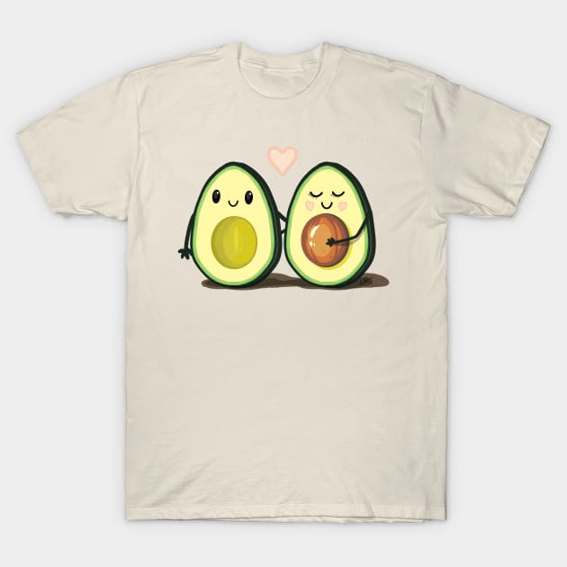 Two Halves Avocado Couple T-Shirt by ElephantShoe